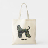 Afghaanse hondenhond - Geel en Zwarte rasterlijn Tote Bag (Achterkant)