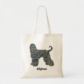 Afghaanse hondenhond - Geel en Zwarte rasterlijn Tote Bag (Voorkant)