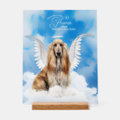 Afghaanse Hound Angel Dog met naam Pet Memorial Acryl Bord (Voorkant)