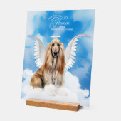 Afghaanse Hound Angel Dog met naam Pet Memorial Acryl Bord (Hoek)