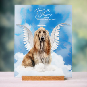 Afghaanse Hound Angel Dog met naam Pet Memorial Acryl Bord