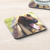 Afghaanse Hound Art Onderzetter (Linkerzijde)