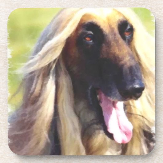 Afghaanse Hound Art Onderzetter (Voorkant)