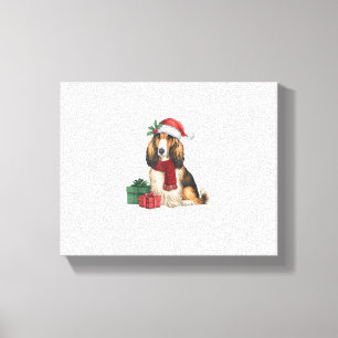 Afghaanse Hound Dog Kerstfeesten Vakantie Santa D Canvas Afdruk