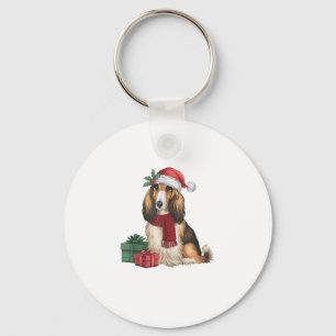Afghaanse Hound Dog Kerstfeesten Vakantie Santa D Sleutelhanger