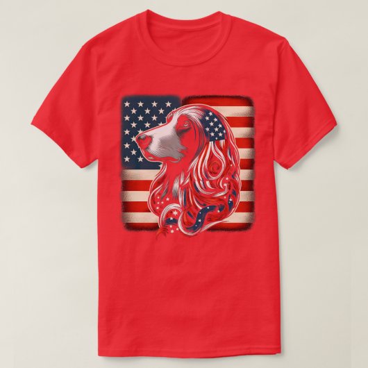Afghaanse Hound FLAG USA Funny Dog Lover T-shirt (Design voorkant)