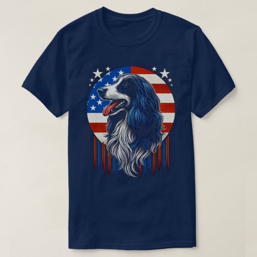 Afghaanse Hound FLAG USA Hondenliefhebber Funny T-shirt (Design voorkant)