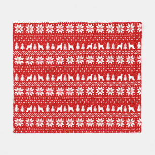 Afghaanse Hound Silhouettes Honden Kerstpatroon Fleece Deken