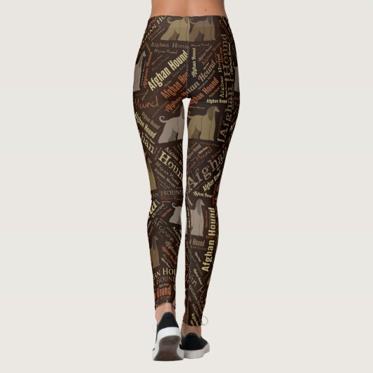 Afghaanse Hound Word Art Leggings (Achterkant)
