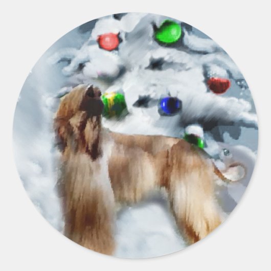 Afghaanse kerstcadeautjes ronde sticker (Voorkant)