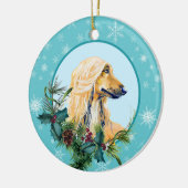 Afghaanse Mount Evergreen Blue Snowflake-grens Keramisch Ornament (Links)