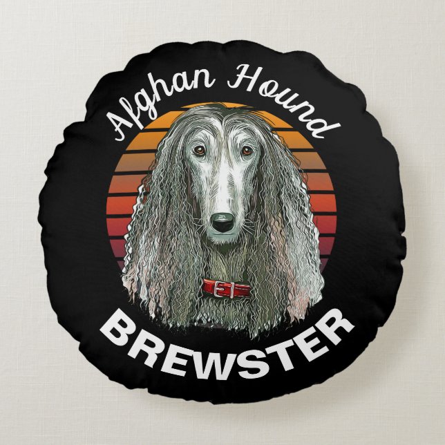 Afghaanse ronde rondreis voor aangepaste honden rond kussen (Voorkant)