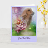 Afghaanse Rozen Fantasy Dog Art-fotokaart Kaart (Gele Bloem)