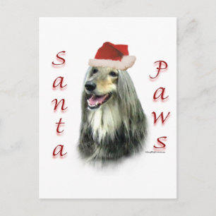 Afghaanse Santa Paws Feestdagenkaart