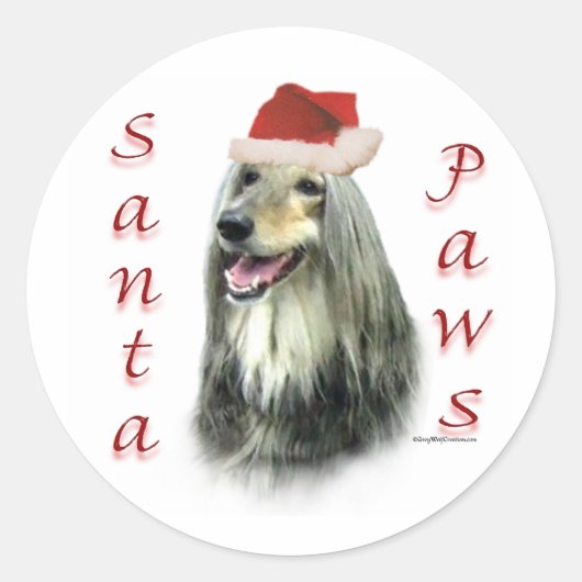 Afghaanse Santa Paws Sticker (Voorkant)