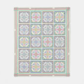 Afghaanse Tegels en strepen - pastelvariaties Fleece Deken (Voorkant)