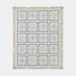 Afghaanse Tegels en strepen - pastelvariaties Fleece Deken