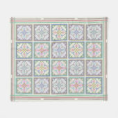 Afghaanse Tegels en strepen - pastelvariaties Fleece Deken (Voorkant (Horizontaal))