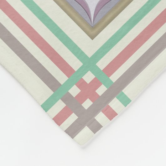 Afghaanse Tegels en strepen - pastelvariaties Fleece Deken (Hoek)