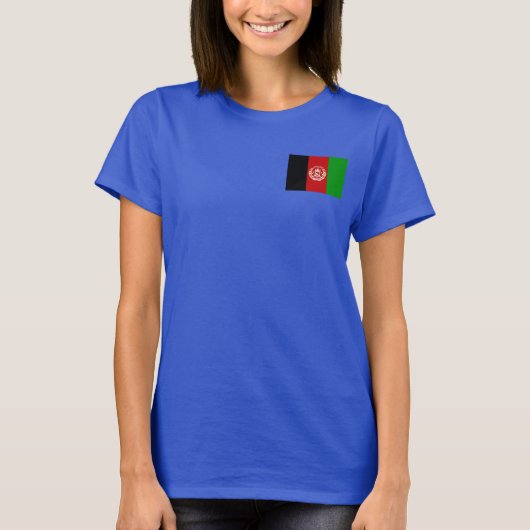 Afghaanse vlag en Kaart dk T-Shirt (Voorkant)