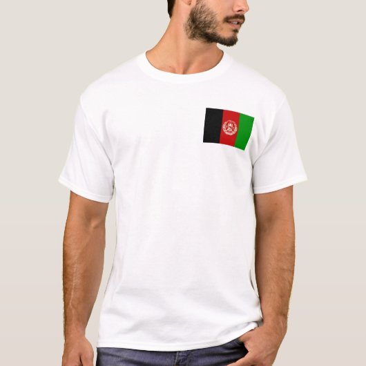 Afghaanse vlag en kaart T-Shirt (Voorkant)