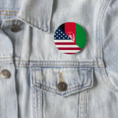 Afghaanse vlag | Half Afghaans-Amerikaans Ronde Button 5,7 Cm (In situ)