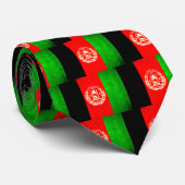 Afghaanse vlag met kleurrijk contrast stropdas (Opgerold)