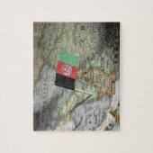 Afghaanse vlag op kaart legpuzzel (Verticaal)