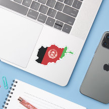 Afghaanse vlag op landenkaart - Sticker