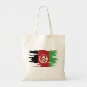 Afghaanse vlag-penseelkunst tote bag