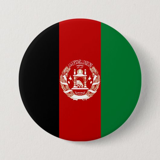Afghaanse vlag ronde button 7,6 cm (Voorkant)