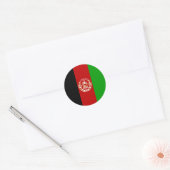 Afghaanse vlag ronde sticker (Envelop)