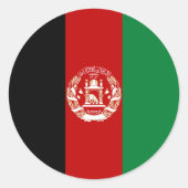 Afghaanse vlag ronde sticker (Voorkant)
