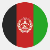 Afghaanse vlag ronde sticker (Voorkant)