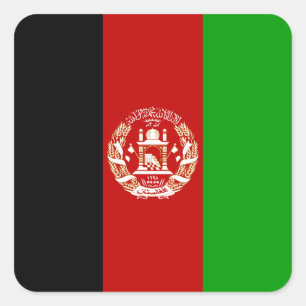 Afghaanse vlag vierkante sticker