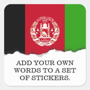 Afghaanse vlag vierkante sticker