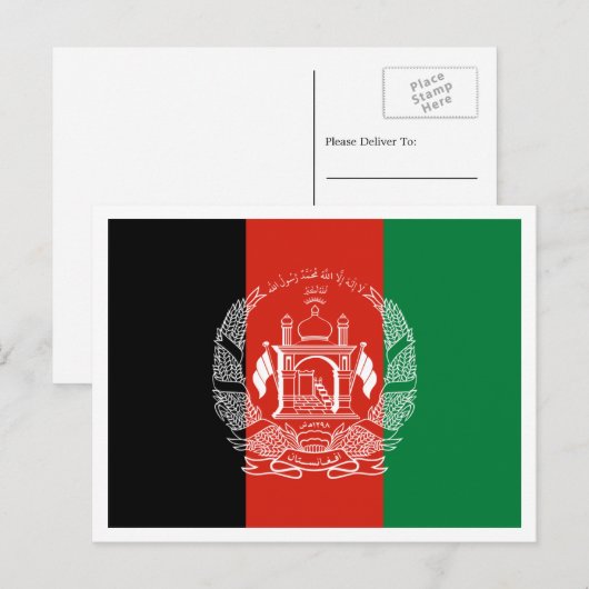 Afghaanse vlag, vlag van Afghanistan Briefkaart (Voorkant / Achterkant)
