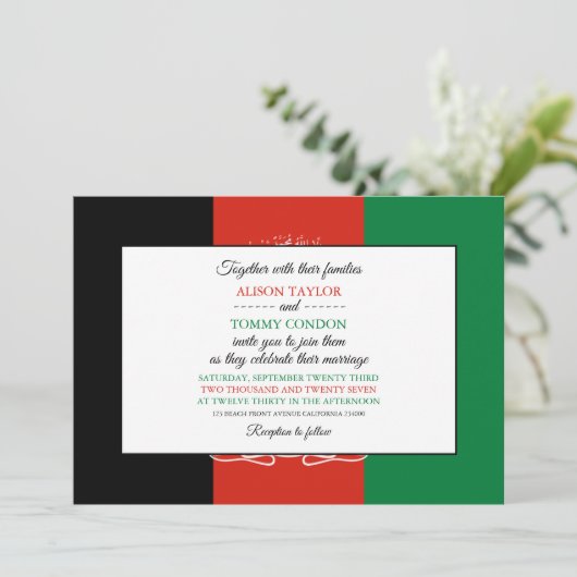 Afghaanse vlag, vlag van Afghanistan bruiloft Kaart (Staand voorkant)