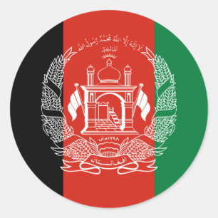 Afghaanse vlag, vlag van Afghanistan Ronde Sticker