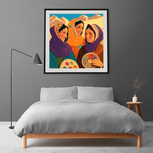 Afghaanse vrouwen die Darya Puzzle spelen Legpuzzel