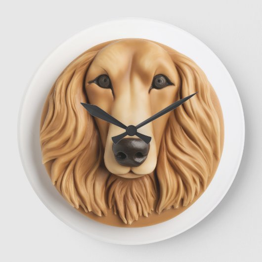 Afghaanse Windhond 3D Geïnspireerd Grote Klok (Voorkant)