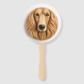 Afghaanse windhond 3D geïnspireerd Handwaaier (Achterkant)