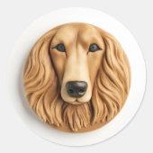Afghaanse Windhond 3D Geïnspireerd Ronde Sticker (Voorkant)