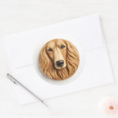 Afghaanse Windhond 3D Geïnspireerd Ronde Sticker (Envelop)