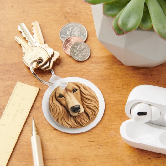 Afghaanse Windhond 3D Geïnspireerd Sleutelhanger (Bureau)