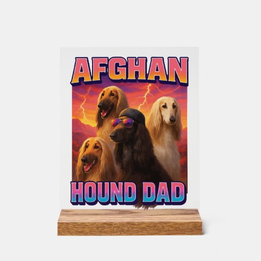 Afghaanse windhond acryl bord (Voorkant)