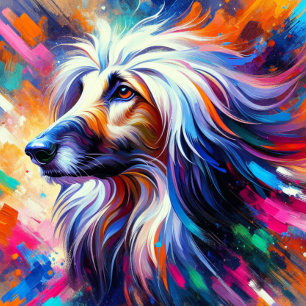 Afghaanse windhond Acrylprint   Kleurrijk   Levend Legpuzzel