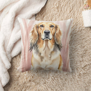 Afghaanse windhond aquarel elegante golf kunst kussen