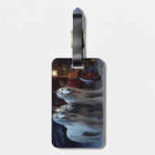 Afghaanse windhond besneeuwde slee-rit Kerstdecora Bagagelabel (Achterkant verticaal)