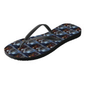 Afghaanse windhond besneeuwde slee-rit Kerstdecora Teenslippers (Schuin)